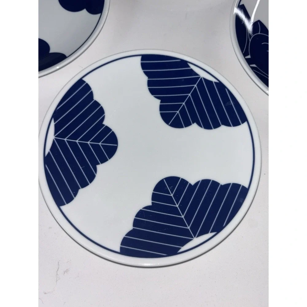 Set of 4 Crate & Barrel Maison Cobalt Blue Dessert Plates Made In Japan 7